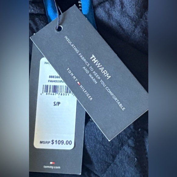 NWT Tommy Hilfiger Thwarm Navy Blue Quarter-Zip Quilted Pullover Small - Picture 7 of 9